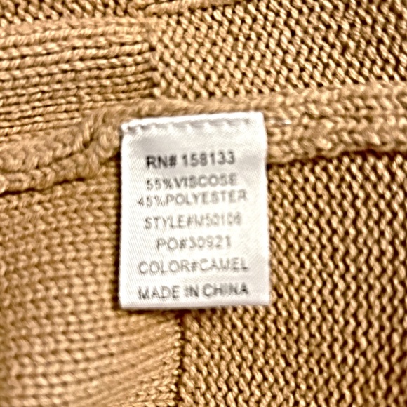 Dressed in LALA Camel Cardigan with White Peter Pan Collar *NWT* - Picture 6 of 6